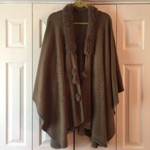 Faux Fur Cape Poncho